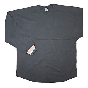 Spirit Jersey Adult Long Sleeve Solid Black Cotton T-Shirt Size L NWOT